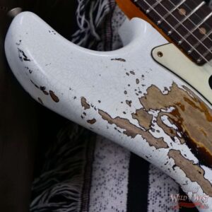 Fender Custom Shop Wild West White Lightning Stratocaster Floyd Rose HSH Rosewood Fingerboard 22 Frets Heavy Relic 2 Tone Sunburst 8.05 lbs - Image 9