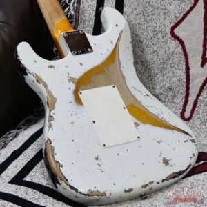 Fender Custom Shop Wild West White Lightning Stratocaster Floyd Rose HSH Rosewood Fingerboard 22 Frets Heavy Relic 2 Tone Sunburst 8.05 lbs - Image 12
