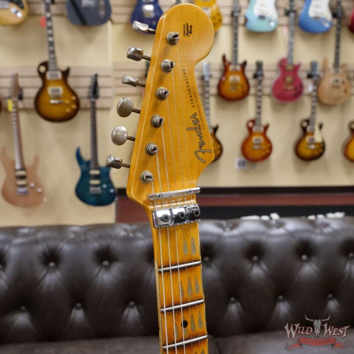 Fender Custom Shop Wild West White Lightning Stratocaster HSS Floyd Rose Rosewood Board 21 Frets Heavy Relic Fiesta Red - Image 7