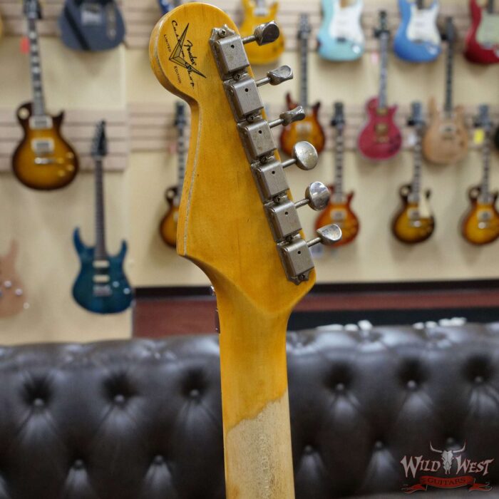 Fender Custom Shop Wild West White Lightning Stratocaster HSS Floyd Rose Rosewood Board 21 Frets Heavy Relic Fiesta Red - Image 11