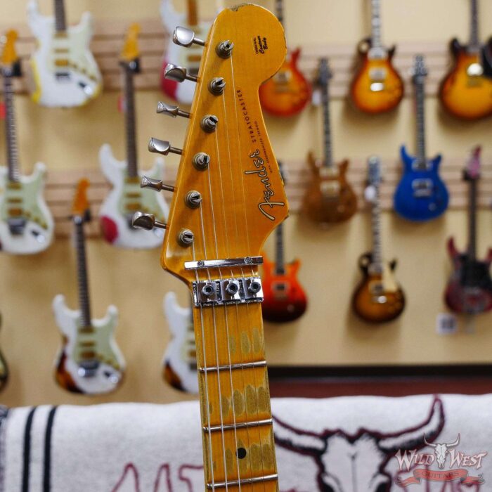 Fender Custom Shop Wild West White Lightning Stratocaster HSS Floyd Rose Maple Board 21 Frets Heavy Relic Graffiti Yellow - Image 7