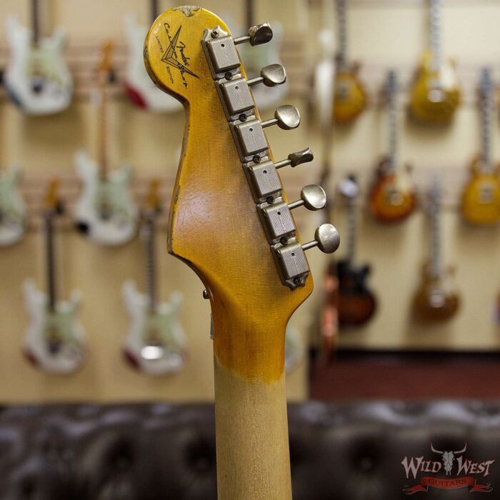 Fender Custom Shop White Lightning Straocatser Floyd Rose HSS Maple Neck 22 Frets 3 Tone Sunburst - Image 9