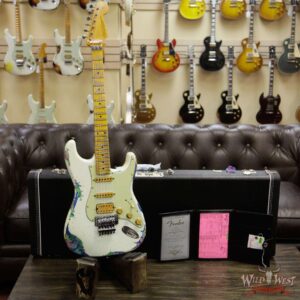 Fender Custom Shop White Lightning Stratocaster HSS Floyd Rose Heavy Relic Maple Neck 22 Frets Blue Flower - Image 6