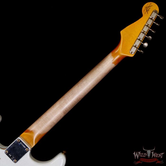 Fender Custom Shop Wild West White Lightning Stratocaster HSS Floyd Rose Maple Board 22 Frets Heavy Relic British Racing Green - Image 5