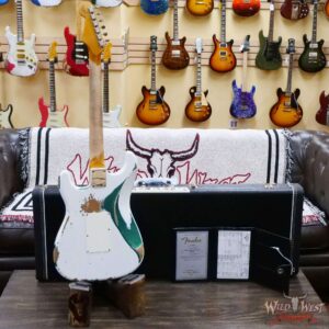 Fender Custom Shop Wild West White Lightning Stratocaster HSS Floyd Rose Maple Board 22 Frets Heavy Relic British Racing Green - Image 10
