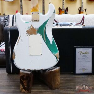 Fender Custom Shop Wild West White Lightning Stratocaster HSS Floyd Rose Maple Board 22 Frets Heavy Relic British Racing Green - Image 12