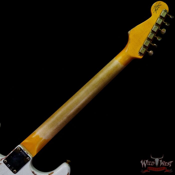 Fender Custom Shop Wild West White Lightning Stratocaster HSS Floyd Rose Maple Board 22 Frets Heavy Relic Fiesta Red - Image 5