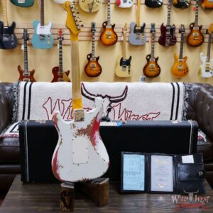 Fender Custom Shop Wild West White Lightning Stratocaster HSS Floyd Rose Maple Board 22 Frets Heavy Relic Fiesta Red - Image 9