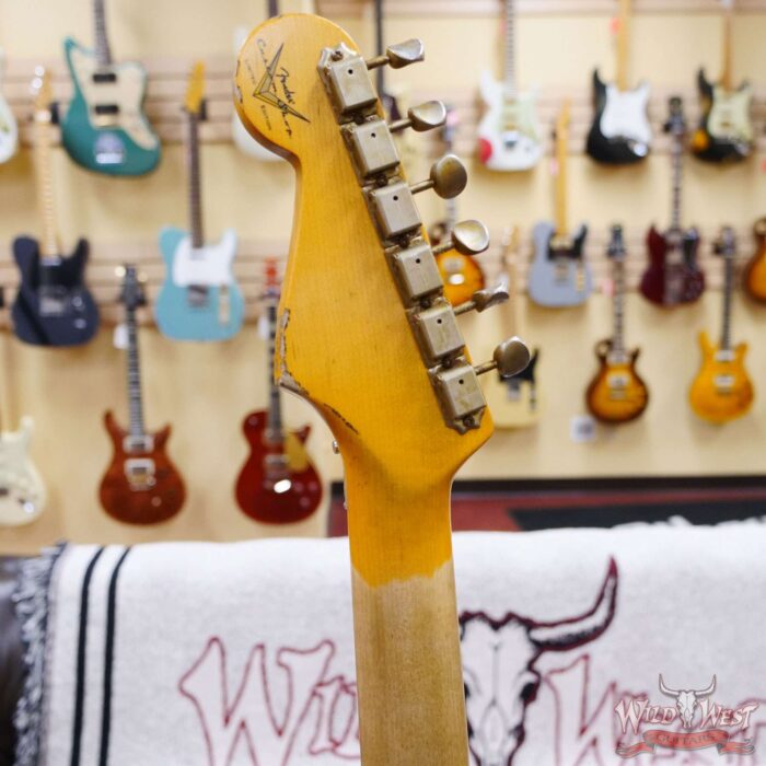 Fender Custom Shop Wild West White Lightning Stratocaster HSS Floyd Rose Maple Board 22 Frets Heavy Relic Fiesta Red - Image 10