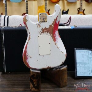 Fender Custom Shop Wild West White Lightning Stratocaster HSS Floyd Rose Maple Board 22 Frets Heavy Relic Fiesta Red - Image 11