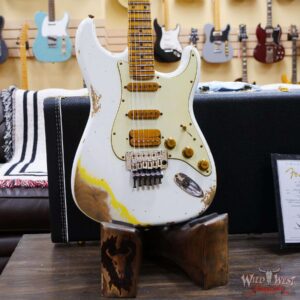 Fender Custom Shop Wild West White Lightning Stratocaster HSS Floyd Rose Maple Board 22 Frets Heavy Relic Graffiti Yellow - Image 8