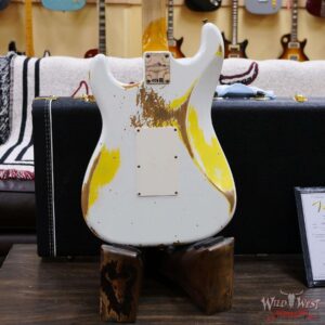 Fender Custom Shop Wild West White Lightning Stratocaster HSS Floyd Rose Maple Board 22 Frets Heavy Relic Graffiti Yellow - Image 11