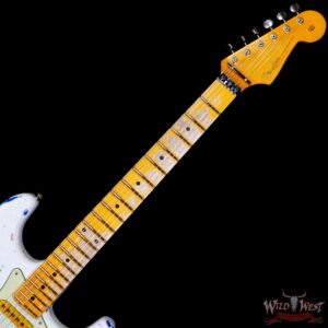 Fender Custom Shop Wild West White Lightning Stratocaster HSS Floyd Rose Maple Board 22 Frets Heavy Relic Lake Placid Blue - Image 4