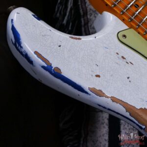 Fender Custom Shop Wild West White Lightning Stratocaster HSS Floyd Rose Maple Board 22 Frets Heavy Relic Lake Placid Blue - Image 9