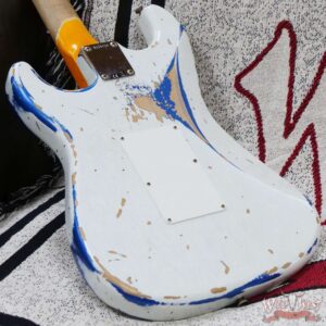 Fender Custom Shop Wild West White Lightning Stratocaster HSS Floyd Rose Maple Board 22 Frets Heavy Relic Lake Placid Blue - Image 12