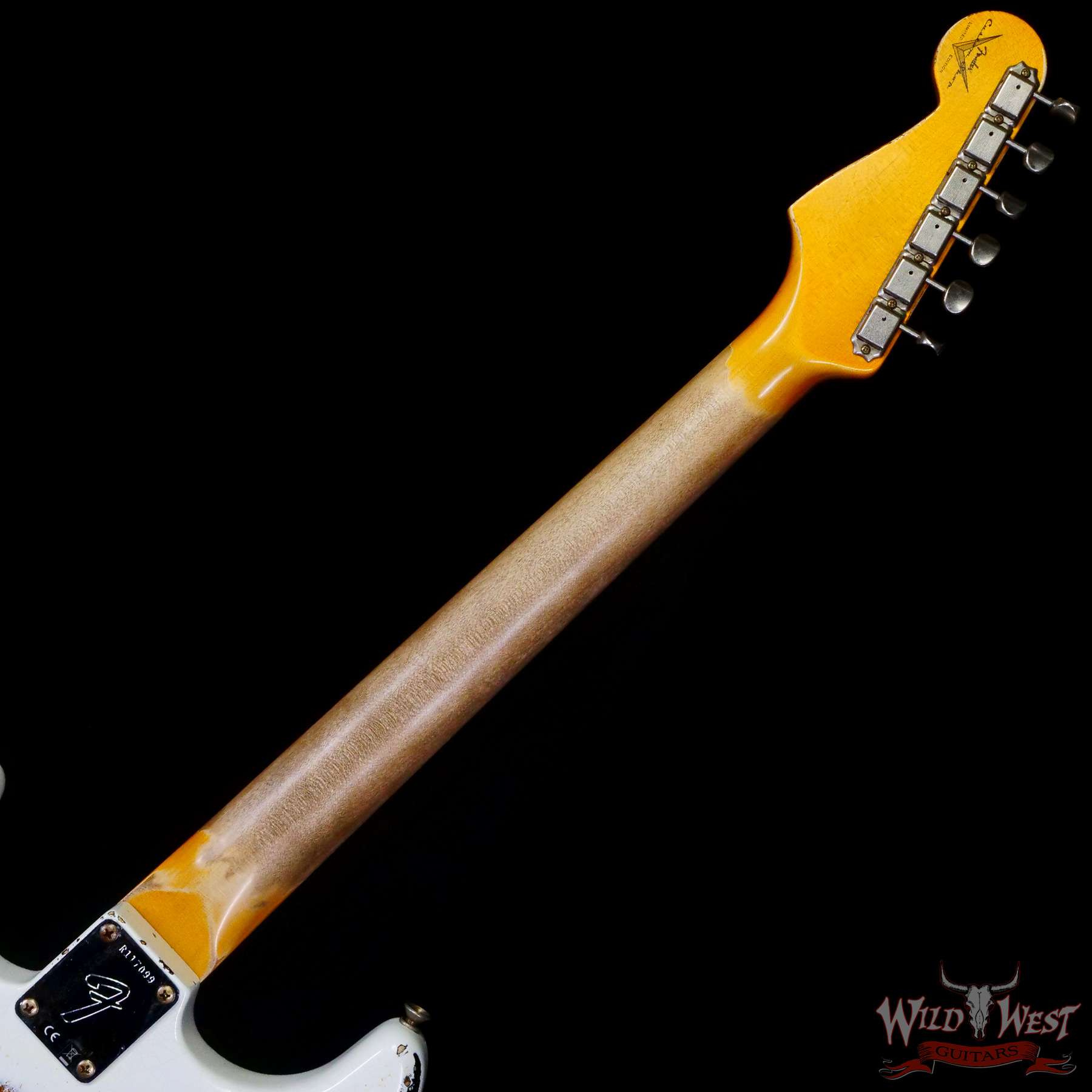 fendercs-wlfr-r117099-c3__wwg.jpg Fender Custom Shop Wild West White Lightning Stratocaster HSS Floyd Rose Rosewood Board 22 Frets Heavy Relic 3 Tone Sunburst - Image 5
