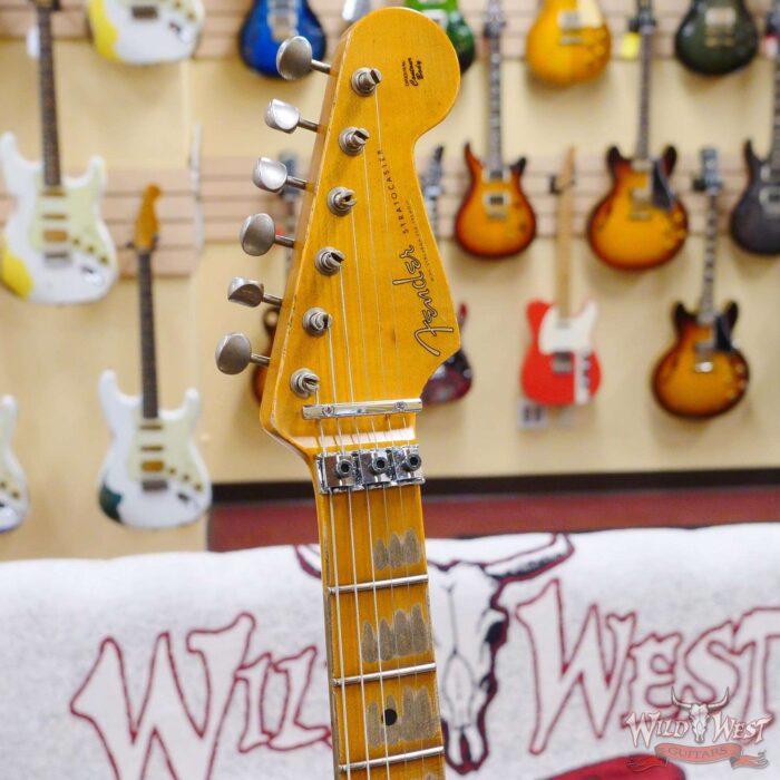 Fender Custom Shop Wild West White Lightning Stratocaster HSS Floyd Rose Maple Board 22 Frets Heavy Relic Lake Placid Blue - Image 7