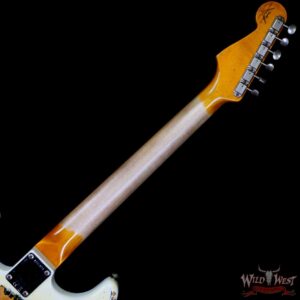 Fender Custom Shop Wild West White Lightning Stratocaster HSS Floyd Rose Maple Fingerboard Heavy Relic Olympic White over Black - Image 5