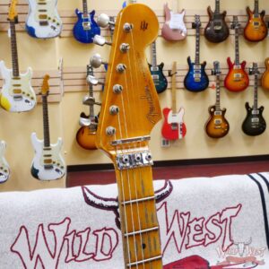 Fender Custom Shop Wild West White Lightning Stratocaster HSS Floyd Rose Maple Fingerboard Heavy Relic Olympic White over Black - Image 7