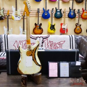 Fender Custom Shop Wild West White Lightning Stratocaster HSS Floyd Rose Maple Fingerboard Heavy Relic Olympic White over Black - Image 10