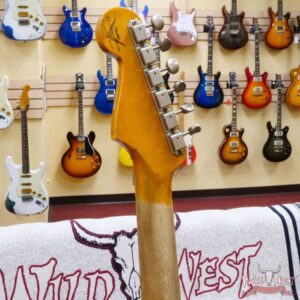Fender Custom Shop Wild West White Lightning Stratocaster HSS Floyd Rose Maple Fingerboard Heavy Relic Olympic White over Black - Image 11
