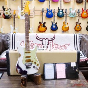 Fender Custom Shop Wild West White Lightning Stratocaster HSS Floyd Rose Rosewood Board 22 Frets Heavy Relic Purple Metallic - Image 6