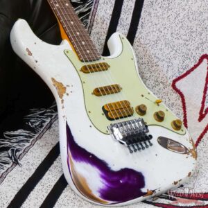 Fender Custom Shop Wild West White Lightning Stratocaster HSS Floyd Rose Rosewood Board 22 Frets Heavy Relic Purple Metallic - Image 8