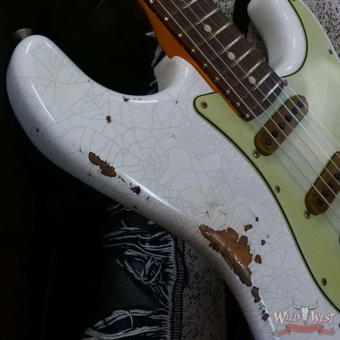 Fender Custom Shop Wild West White Lightning Stratocaster HSS Floyd Rose Rosewood Board 22 Frets Heavy Relic Purple Metallic - Image 9