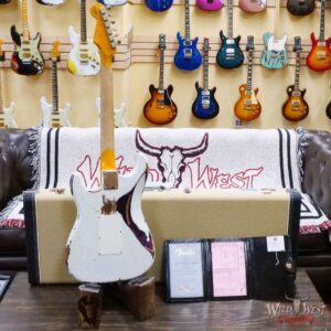 Fender Custom Shop Wild West White Lightning Stratocaster HSS Floyd Rose Rosewood Board 22 Frets Heavy Relic Purple Metallic - Image 10
