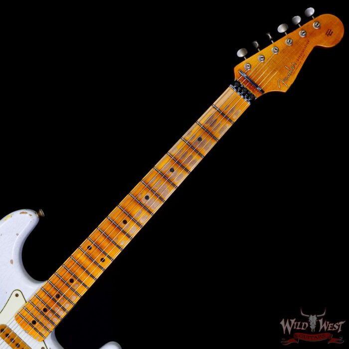 Fender Custom Shop Wild West White Lightning Floyd Rose Stratocaster HSS Maple Board 21 Frets Heavy Relic Graffiti Yellow - Image 4