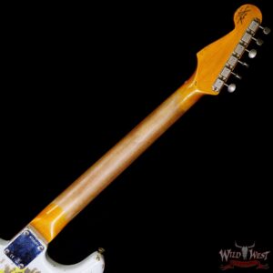 Fender Custom Shop Wild West White Lightning Floyd Rose Stratocaster HSS Maple Board 21 Frets Heavy Relic Graffiti Yellow - Image 5