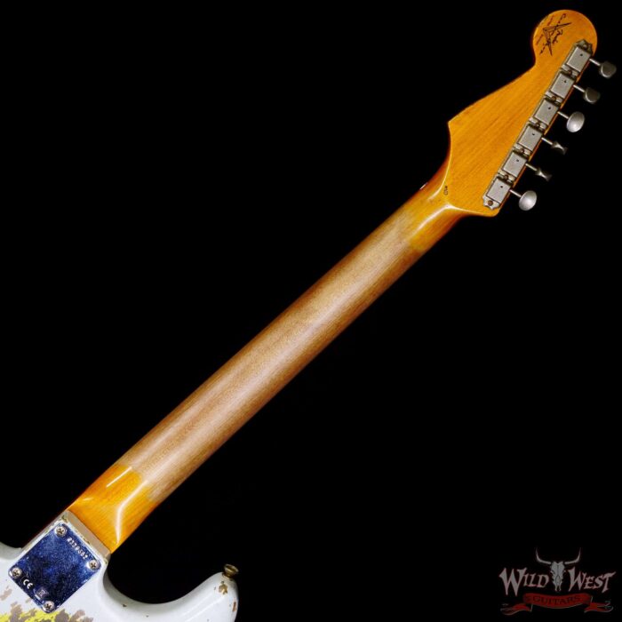 Fender Custom Shop Wild West White Lightning Floyd Rose Stratocaster HSS Maple Board 21 Frets Heavy Relic Graffiti Yellow - Image 5