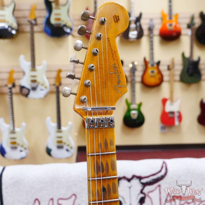 Fender Custom Shop Wild West White Lightning Floyd Rose Stratocaster HSS Maple Board 21 Frets Heavy Relic Graffiti Yellow - Image 7