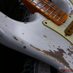 Fender Custom Shop Wild West White Lightning Floyd Rose Stratocaster HSS Maple Board 21 Frets Heavy Relic Graffiti Yellow - Image 9