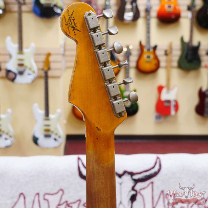 Fender Custom Shop Wild West White Lightning Floyd Rose Stratocaster HSS Maple Board 21 Frets Heavy Relic Graffiti Yellow - Image 11