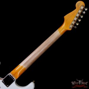 Fender Custom Shop Wild West White Lightning Stratocaster HSS Floyd Rose Rosewood Board 22 Frets Heavy Relic Fiesta Red 7.95 LBS - Image 5