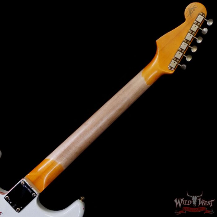 Fender Custom Shop Wild West White Lightning Stratocaster HSS Floyd Rose Rosewood Board 22 Frets Heavy Relic Fiesta Red 7.95 LBS - Image 5