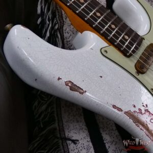 Fender Custom Shop Wild West White Lightning Stratocaster HSS Floyd Rose Rosewood Board 22 Frets Heavy Relic Fiesta Red 7.95 LBS - Image 9