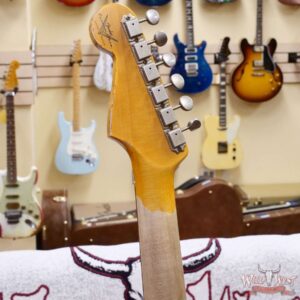 Fender Custom Shop Wild West White Lightning Stratocaster HSS Floyd Rose Rosewood Board 22 Frets Heavy Relic Fiesta Red 7.95 LBS - Image 11