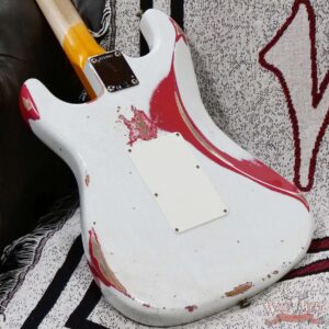 Fender Custom Shop Wild West White Lightning Stratocaster HSS Floyd Rose Rosewood Board 22 Frets Heavy Relic Fiesta Red 7.95 LBS - Image 12