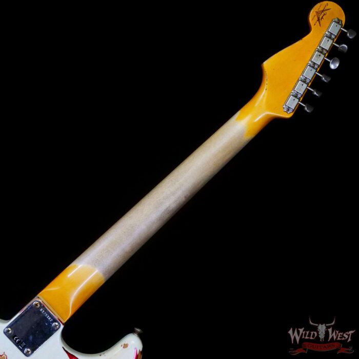 Fender Custom Shop Wild West White Lightning Stratocaster HSS Floyd Rose Rosewood Board 22 Frets Heavy Relic Candy Apple Red - Image 5