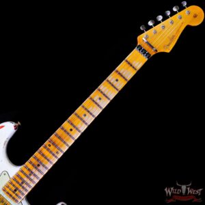 Fender Custom Shop Wild West White Lightning Stratocaster HSS Floyd Rose Maple Board 22 Frets Heavy Relic Candy Apple Red - Image 4