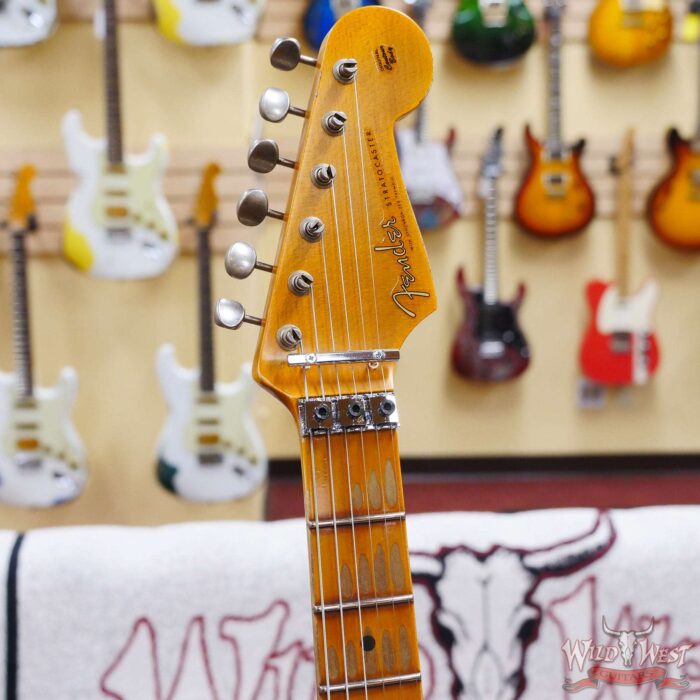 Fender Custom Shop Wild West White Lightning Stratocaster HSS Floyd Rose Maple Board 22 Frets Heavy Relic Candy Apple Red - Image 7
