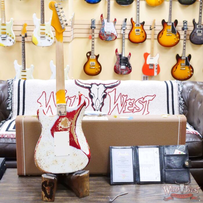 Fender Custom Shop Wild West White Lightning Stratocaster HSS Floyd Rose Maple Board 22 Frets Heavy Relic Candy Apple Red - Image 10