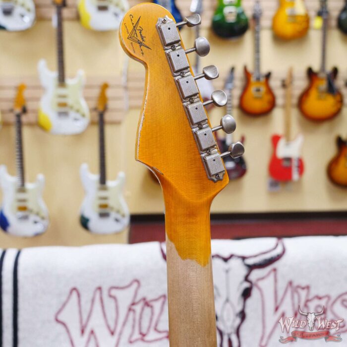 Fender Custom Shop Wild West White Lightning Stratocaster HSS Floyd Rose Maple Board 22 Frets Heavy Relic Candy Apple Red - Image 11