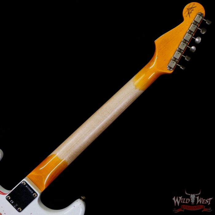 Fender Custom Shop Wild West White Lightning Stratocaster HSS Floyd Rose Rosewood Board 22 Frets Heavy Relic Fiesta Red - Image 5