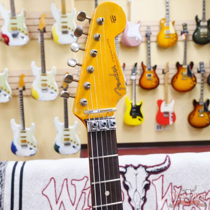 Fender Custom Shop Wild West White Lightning Stratocaster HSS Floyd Rose Rosewood Board 22 Frets Heavy Relic Fiesta Red - Image 7