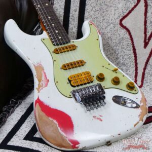 Fender Custom Shop Wild West White Lightning Stratocaster HSS Floyd Rose Rosewood Board 22 Frets Heavy Relic Fiesta Red - Image 8