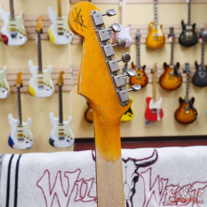 Fender Custom Shop Wild West White Lightning Stratocaster HSS Floyd Rose Rosewood Board 22 Frets Heavy Relic Fiesta Red - Image 11