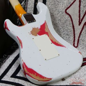 Fender Custom Shop Wild West White Lightning Stratocaster HSS Floyd Rose Rosewood Board 22 Frets Heavy Relic Fiesta Red - Image 12